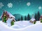 A 3D-rendered background of a snowy setting for a Christmas photograph.