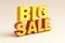 3D rendered BIG SALE sign, realistic, attention grabbing, ideal for advertising