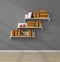 3d rendered bookshelves