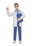 3D rendered cartoon doctor character