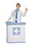 3D rendered cartoon doctor character