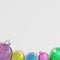 3d rendered Christmas background. Decorative christmas balls on grey background