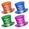 3D rendered collection of colorful Happy New Year top hats