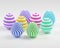 3d rendered decorative precious easter eggs on grey background for wallpapers, greeting cards, posters, ads.
