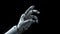3D-rendered depiction of a white cyborg finger nearing human touch