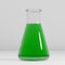 3d Rendered Flask, Lab Test Tube with Green Liquid