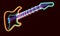 3d rendered guitar as neon lamp