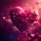 3D rendered hearts background illustration