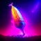 3d rendered illustration of an alien creature in a surreal neon light generative AI