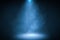 3D rendered illustration of blue spotlight background with smoke