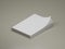 3D rendered illustration of isolated blank white paper stack, top pages corners curl up