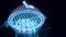 3d rendered illustration of Round empty barbecue grill or Charcoal Grill hologram or barbeque grill hologram Close up