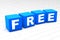 3D rendered illustration of the word Free