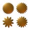3D rendered illustrations of golden metallic gears
