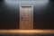 A 3D rendered interior door, space for text, production, and sale