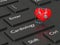 3d rendered keyboard with heart and stethoscope