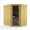 3d rendered light brown wooden sauna with a glass door