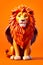 3d Rendered lion looking at the camera, cute lion 3d illustration