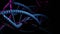 3D rendered loopable animation of rotating DNA molecule on black background. Biology, biotechnology, chemistry, science, medicine