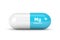 3d rendered magnesium pill over white background