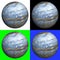 3D rendered marble ball on four different backgrounds