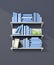 3d rendered modern bookshelf