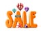 3D Rendered Orange Sale Word Title for Summer Promotions