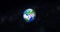 3d rendered photo realistic earth planet. Beautiful green earth planet with colorful galaxy or nebula. front view of the earth fro