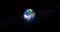 3d rendered photo realistic earth planet. Beautiful green earth planet with colorful galaxy or nebula. front view of the earth fro