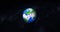 3d rendered photo realistic earth planet. Beautiful green earth planet with colorful galaxy or nebula. front view of the earth fro