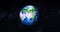 3d rendered photo realistic earth planet. Beautiful green earth planet with colorful galaxy or nebula. front view of the earth fro