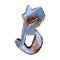 3D rendered rusty letter.Metallic custom font.