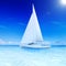 3D Rendered Sailboat Sea Leisure Summer Concept