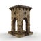 3D rendered scale model of an ancient archway structure