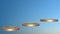 3d rendered set of three pedestals in the sky