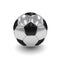 3d rendered silver soccer ball over white