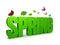 3D Rendered Spring Word in White Background