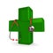 3d rendered stethoscope with first aid cross