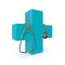 3d rendered stethoscope with first aid cross