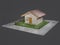 3D Rendered tiny house with small garden