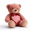 3D-Rendered Valentine Teddy Expressing Affection with Blushing Cheeks and Heart. Generative Ai