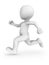 3d rendered white running man.