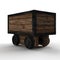 3D rendered wooden trolley