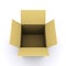 3d rendered yellow empty cardboard box