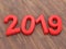 3D rendering 2019 New Year red digits