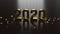 3d rendering 2020 gold number for new year  concept