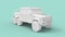3D rendering of a 6x6 pick up suv truck large cargo and off road transportation vehicle isolated on an empty space