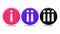 3D rendering of an abstract 3 colorful Buttons pink, blue, black showing