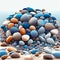 3d rendering of abstract background with colorful pebble stones. Generative AI