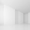 3d Rendering of Abstract Gallery Interior. White Retro Architect